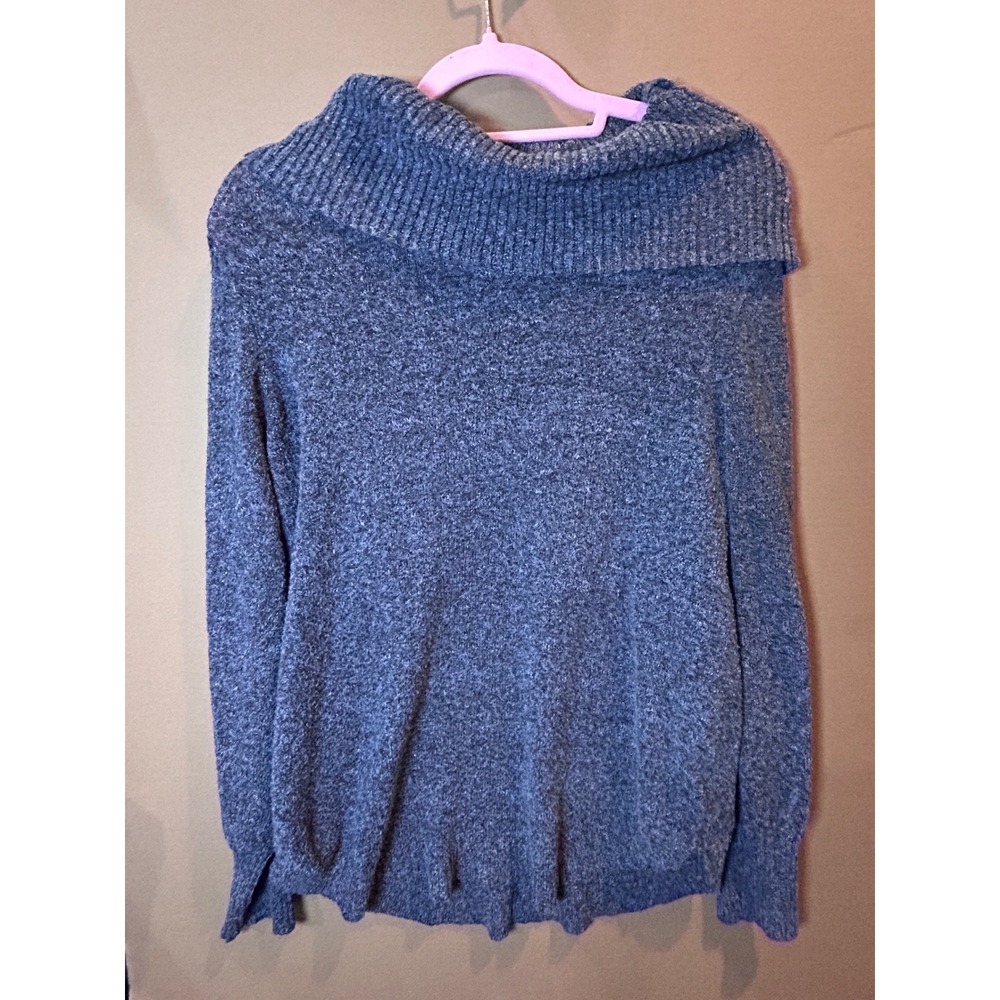 Tahari Cowl Neck Sweater Womens Medium Gray Excellent Stretch Pullover‎
